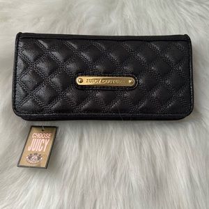 Juicy Couture Black Shimmer Quilted Wallet